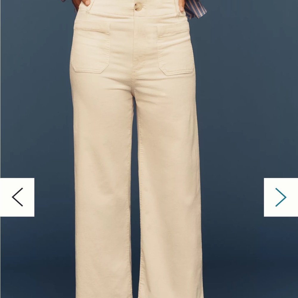 Anthropologie Maeve Colette Corduroy Crop Wide-Leg Pants - Picture 5 of 8